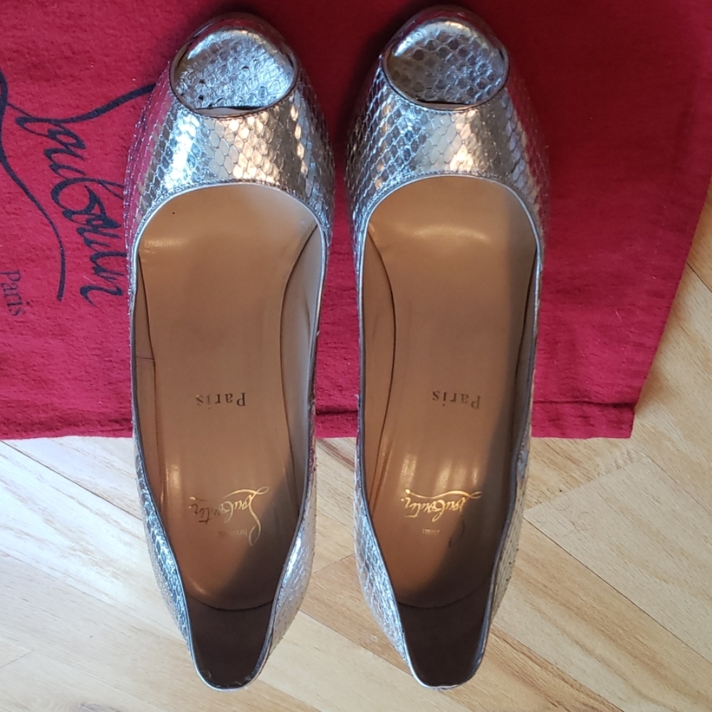 Christian Louboutin Python Peep Toe - image 2